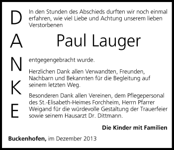 Anzeige von Paul Lauger von MGO