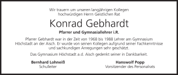 Anzeige von Konrad Gebhardt von MGO