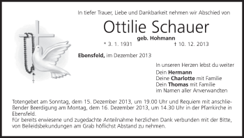 Anzeige von Ottilie Schauer von MGO