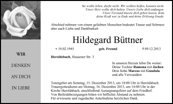 Anzeige von Hildegard Büttner von MGO