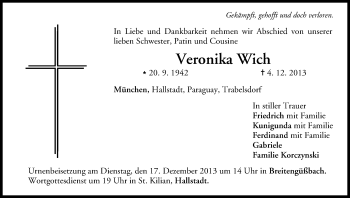 Anzeige von Veronika Wich von MGO