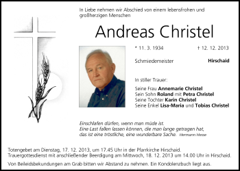 Anzeige von Andreas Christel von MGO