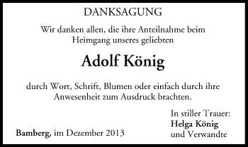 Anzeige von Adolf König von MGO