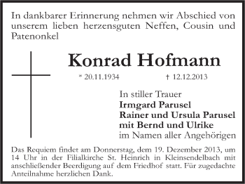 Anzeige von Konrad Hofmann von MGO