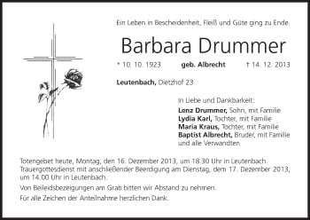 Anzeige von Barbara Drummer von MGO