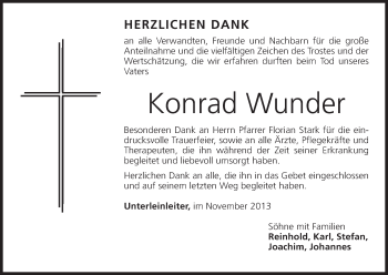 Anzeige von Konrad Wunder von MGO