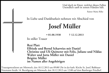 Anzeige von Josef Müller von MGO