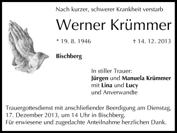 Anzeige von Werner Krümmer von MGO