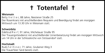 Anzeige von Totentafel vom 17.12.2013 von MGO