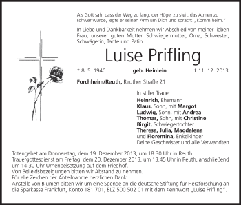 Anzeige von Luise Prifling von MGO