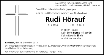 Anzeige von Rudi Hörauf von MGO