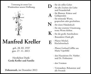 Anzeige von Manfred Kreller von MGO