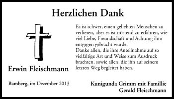 Anzeige von Erwin Fleischmann von MGO