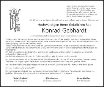 Anzeige von Konrad Gebhardt von MGO
