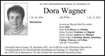 Anzeige von Dora Wagner von MGO
