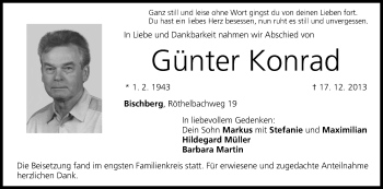 Anzeige von Günter Konrad von MGO