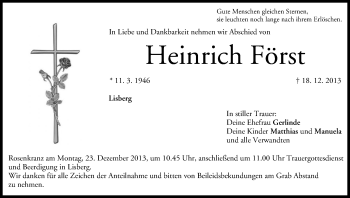 Anzeige von Heinrich Först von MGO