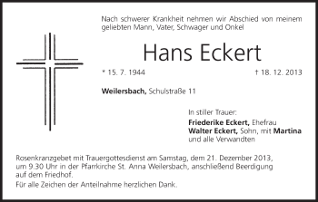 Anzeige von Hans Eckert von MGO