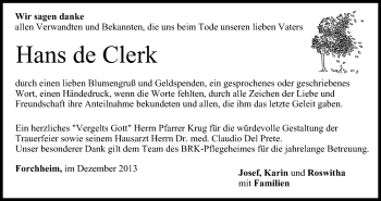 Anzeige von Hans de Clerk von MGO