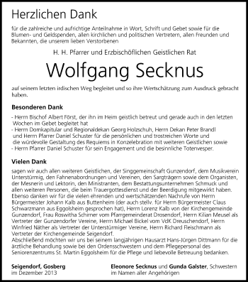 Anzeige von Wolfgang Secknus von MGO
