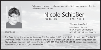 Anzeige von Nicole Schießer von MGO