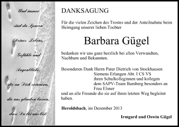 Anzeige von Barbara Gügel von MGO