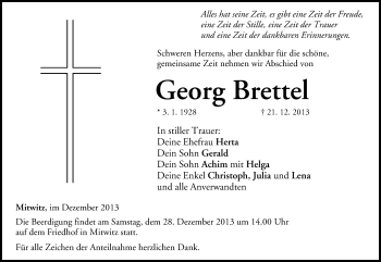 Anzeige von Georg Brettel von MGO