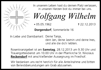 Anzeige von Wolfgang Wilhelm von MGO