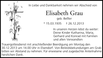 Anzeige von Elisabeth Grau von MGO
