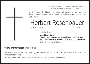 Anzeige von Herbert Rosenbauer von MGO