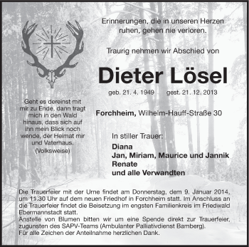 Anzeige von Dieter Lösel von MGO