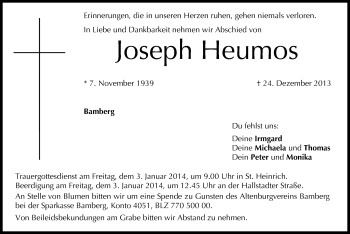Anzeige von Joseph Heumos von MGO