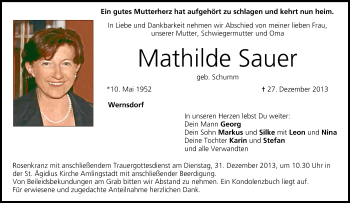 Anzeige von Mathilde Sauer von MGO