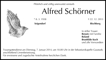 Anzeige von Alfred Schörner von MGO