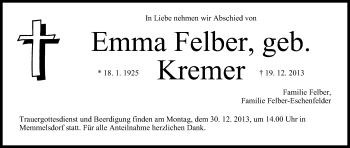 Anzeige von Emma Felber von MGO