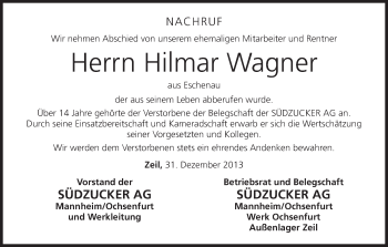 Anzeige von Hilmar Wagner von MGO