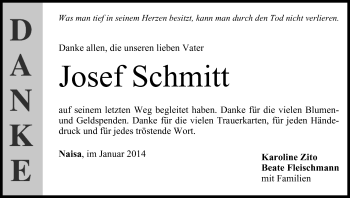 Anzeige von Josef Schmitt von MGO