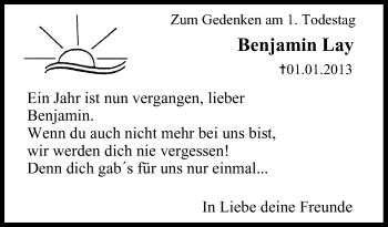 Anzeige von Benjamin Lay  von MGO