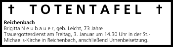 Anzeige von Totentafel 20140102 von MGO