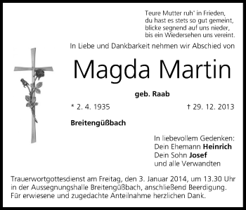 Anzeige von Magda Martin von MGO