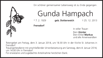Anzeige von Gunda Hampach von MGO