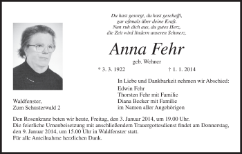 Anzeige von Anna Fehr von MGO