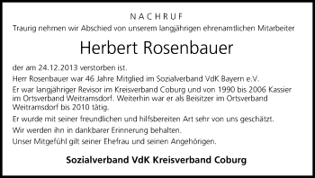 Anzeige von Herbert Rosenbauer von MGO
