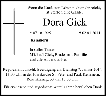 Anzeige von Dora Gick von MGO