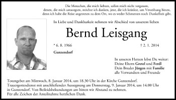 Anzeige von Bernd Leisgang von MGO