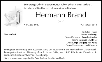 Anzeige von Hermann Brand von MGO