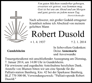Anzeige von Robert Dusold von MGO