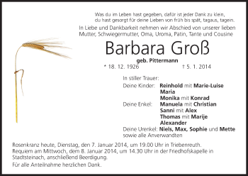 Anzeige von Barbara Groß von MGO