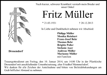 Anzeige von Fritz Müller von MGO