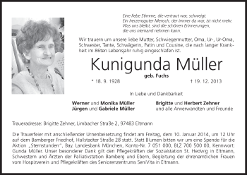 Anzeige von Kunigunda Müller von MGO
